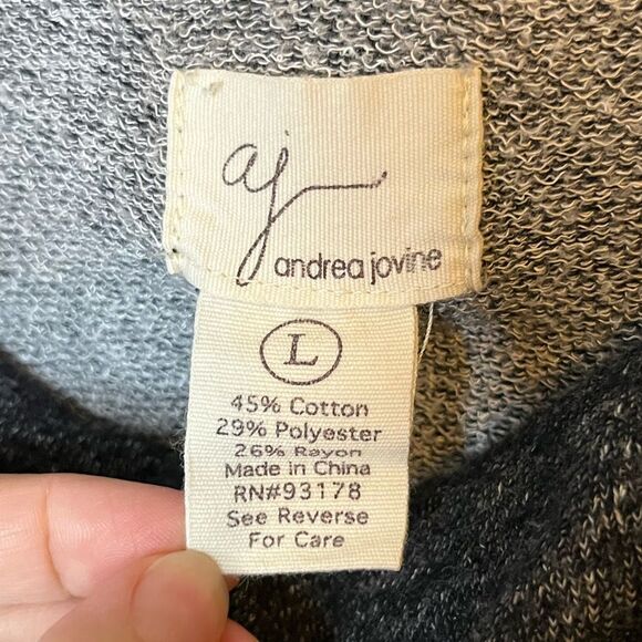 Andrea Jovine Gray Cowl Neck Sweater Size Large - Picture 5 of 6